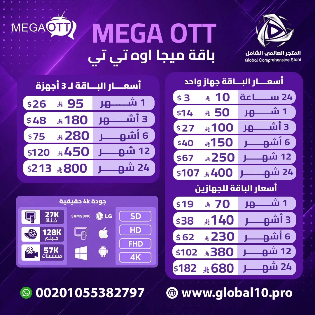 باقة ميجا اوه تي تي MEGA OTT